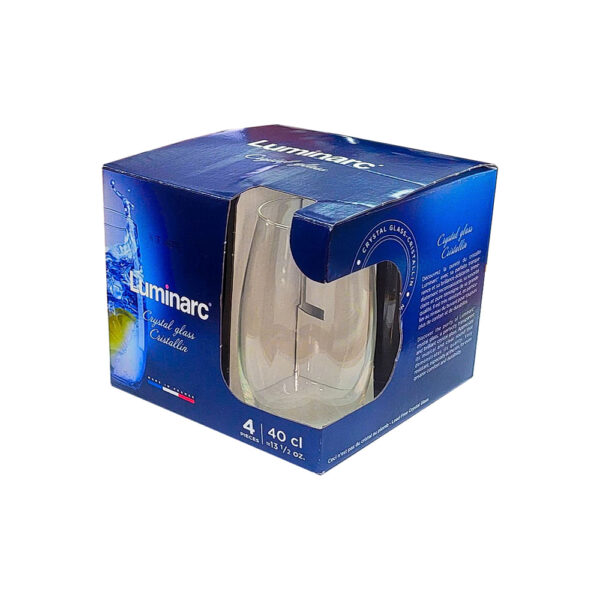 COPO EM VIDRO SODO CALCICO, MODELO MENADES, COM CAPACIDADE PARA 400ML, JOGO CONTENDO 4 PECAS, MARCA LUMINARC = V5964 - Imagem 3