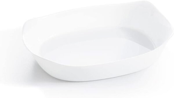 V1463 - TRAVESSA RETANGULAR EM VIDRO OPALINO TEMPERADO BRANCO, MODELO SMART CUISINE WAVY, TAMANHO 30X22X5CM, MARCA LUMINARC