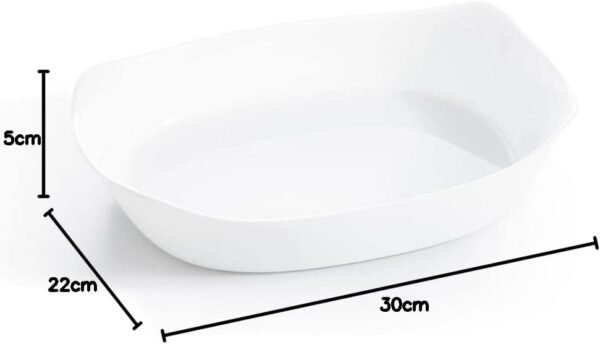 V1463 - TRAVESSA RETANGULAR EM VIDRO OPALINO TEMPERADO BRANCO, MODELO SMART CUISINE WAVY, TAMANHO 30X22X5CM, MARCA LUMINARC - Imagem 2