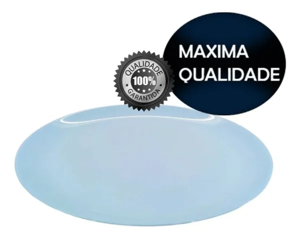 PRATO DE JANTAR RASO EM VIDRO OPALINO TEMPERADO AZUL, MODELO CARINE, TAMANHO 27CM DE DIAMETRO, MARCA LUMINARC = V5835