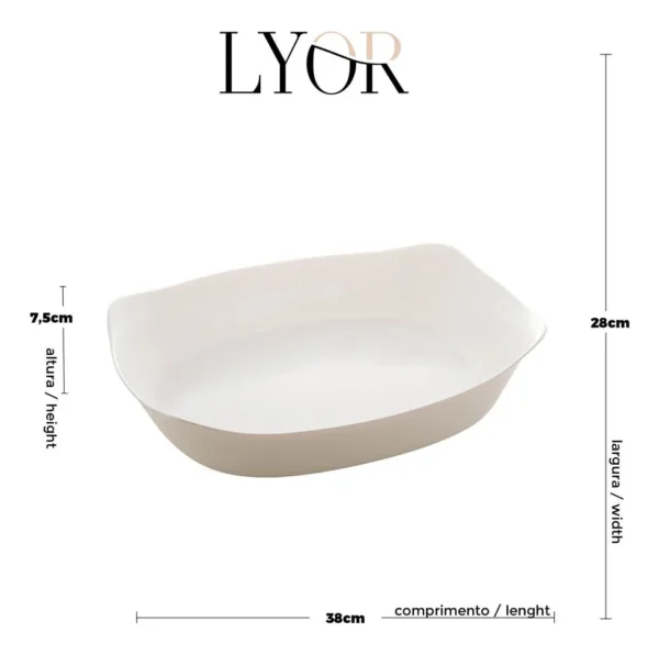 P8330 - TRAVESSA RETANGULAR EM VIDRO OPALINO TEMPERADO BRANCO, MODELO SMART CUISINE CARINE, TAMANHO 38X28X5.7CM, MARCA LUMINARC - Imagem 2