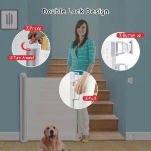 PORTAO DE SEGURANCA RETRÁTIL PARA BEBES OU ANIMAIS DE ESTIMAÇÃO COM ESTRUTURA EM METAL/ PLÁSTICO COM AJUSTE DE INSTALAÇÃO = HXBR-HY-971-B2