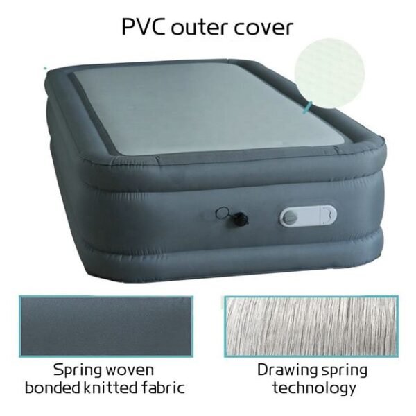 BXDX-T7-S-1 - COLCHÃO INFLÁVEL COM ENCHIMENTO AUTOMÁTICO, CORPO INTEIRIÇO EM PVC RECOBERTO EM TECIDO, TAMANHO 190X96X33CM, ACOMPANHA BOMBA DE AR ELETRICA RECARREGAVEL, CABO DE CARREGAMENTO TIPO-C E MANUAL DE INSTRUCOES - Imagem 3