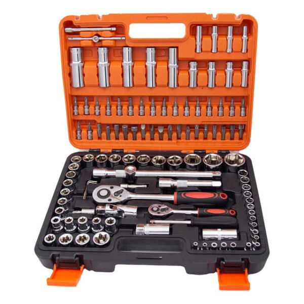 BXJS-T84-B-1 - JOGO DE CHAVE CATRACA COM 20 SOQUETES + BARRA DE EXTENSAO + ADAPTADOR DE 1/2 FEITOS EM ACO CROMO VANADIO COM TRATAMENTO TERMICO