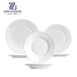 V3790 - CONJUNTO DE JANTAR EM VIDRO OPALINO TEMPERADO BRANCO, MODELO ZELIE, CONTENDO 18 PECAS