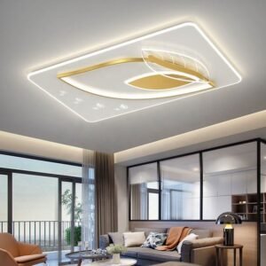 LUMINARIA RETANGULAR DE TETO COM ARMACOES EM METAL E ACRILICO COM FONTE EXCLUSIVA DE LUZ DE LED, POSSUI 3 OPCOES DE TEMPERATURA DE COR E ACIONAMENTO POR CONTROLE REMOTO = BXGLT133-S-1