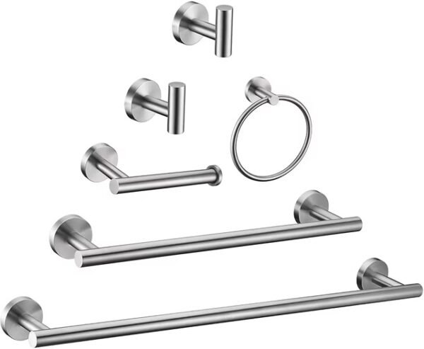 Silver 80cm bathroom handle 4-piece set