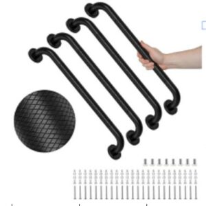 Black 80cm bathroom handle 4-piece set - FERRAGENS PARA BANHEIRO