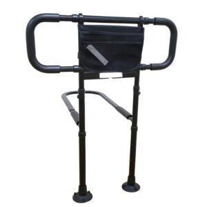 GRADE LATERAL DE SEGURANCA PARA CAMA COM ESTRUTURA EM ACO CARBONO COM PARTES EMBORRACHADAS E BOLSA ACOPLADA EM TECIDO