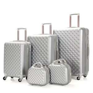 KIT DE MALAS DE VIAGEM COM PARTE EXTERIOR E INTERIOR EM PLASTICO ABS COM FORRO EM TECIDO DE POLIESTER