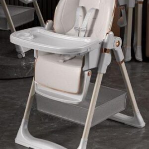 CADEIRA ALTA DE ALIMENTACAO INFANTIL COM ESTRUTURA EM PLASTICO (PU E PP) COM REVESTIMENTO EM POLIESTER