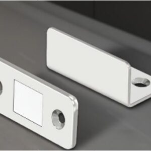 FECHO MAGN&Eacute;TICO EM L. COMPOSTO POR DUAS PARTES, UMA PARTE COM &Iacute;M&Atilde; E OUTRA EM METAL COM FORMATO L PARA MANTER PORTAS E GAVETAS DE MOVEIS FECHADAS.