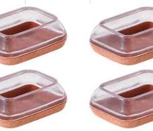 PROTETOR DE PISO EM SILICONE FLEX&Iacute;VEL COM FELTRO NA SOLA PARA PES RETANGULARES DE CADEIRAS DIMENS&Otilde;ES 4.2x3.5x5CM