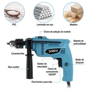 FURADEIRA EL&Eacute;TRICA COM FIO