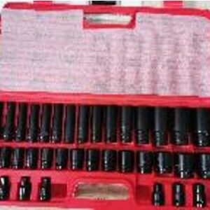 JOGO DE SOQUETES MANUAIS EM ACO CONTENDO 36 PECAS ACONDICIONADO EM MALETA DE PL&Aacute;STICO