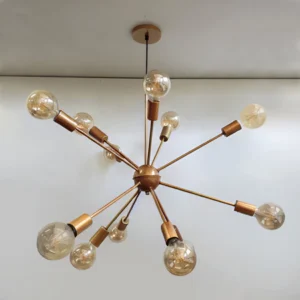 LUMINARIA DE TETO DECORATIVA, METALICO, COM HASTES EM DESIGN MODERNO