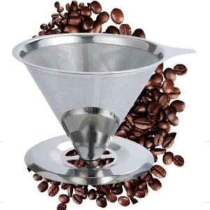 FILTRO REUTILIZAVEL DE CAFE EM ACO INOX, ESTILO COADOR CONICO