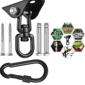 GANCHO PARA FIXA&Ccedil;&Atilde;O NO TETO COMPOSTO POR SUPORTE MET&Aacute;LICO COM BASE PERFURADA E SISTEMA ARTICULADO GIRAT&Oacute;RIO, MOSQUET&Atilde;O MET&Aacute;LICO, PARAFUSOS E BUCHAS DE FIXA&Ccedil;&Atilde;O