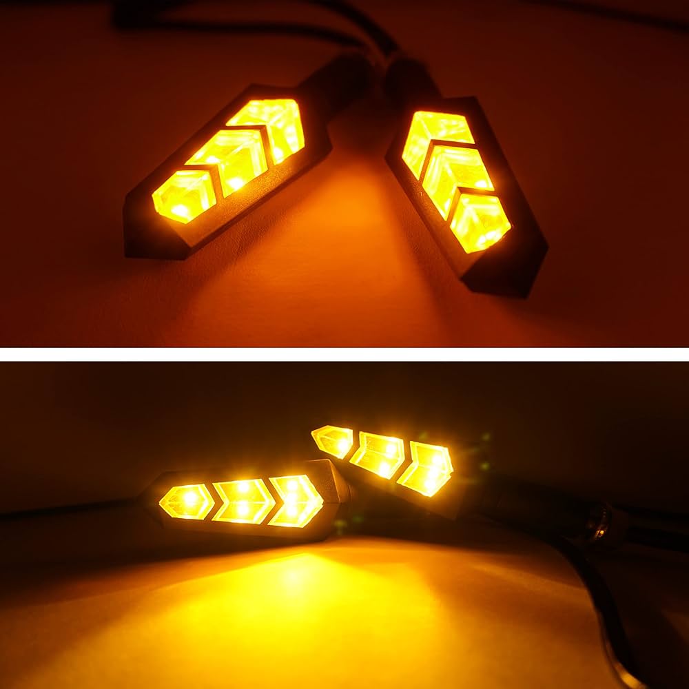 CONJUNTO DE LUZES INDICADORAS DE DIRECAO PARA MOTOCICLETAS E VEÍCULOS ELETRICOS, TIPO PISCA PISCA LED COM PROJETOR DE SOLO