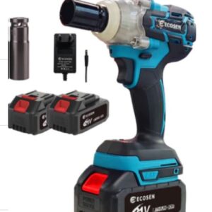 CHAVE DE IMPACTO PORTATIL ELETRICA SEM FIO, MULTIFUNCIONAL, USO DOMESTICO. TENSAO NOMINAL 48V, EQUIPADA COM MOTOR SEM ESCOVAS DE TORQUE DE ATE 500N-M E VELOCIDADE VARIAVEL DE 0 A 2000/2600 RPM. POSSUI CONTROLE DE DUAS VELOCIDADES, MODO AVANCO/ REVERSO COM FREIO AUTOMATICO. ACOMPANHA 2 BATERIAS RECARREGAVEIS DE ION DE LITIO DE 48V, CARREGADOR BIVOLT, 4 ENCAIXES HEXAGONAIS (8,10,12,13MM) E ACESSORIOS. MARCA: DOBEVI