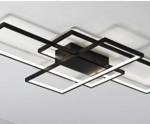 LUMINARIA DE TETO COM TECNOLOGIA DE LED INTEGRADA, FORMATO QUADRADO COM SOBREPOSICAO GEOMETRICA