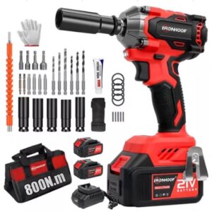 PARAFUSADEIRA DE IMPACTO SEM FIO, COM TORQUE MÁXIMO DE 520 N.M SEM ESCOVA