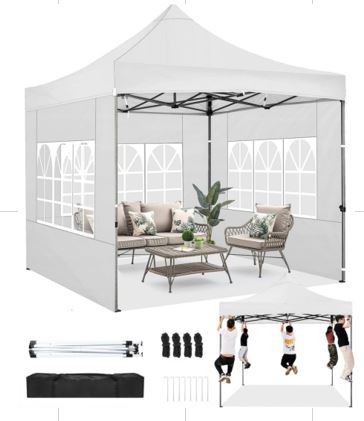 TENDA DOBRAVEL TIPO GAZEBO POP UP COM ESTRUTURA METÁLICA E COBERTURA EM TECIDO OXFORD COM REVESTIMENTO PU