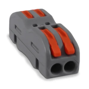 CONECTOR EL&Eacute;TRICO DE EMENDA POR PRESS&Atilde;O COM MOLA INTERNA, MODELO 2 VIAS