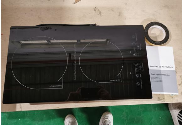 FOGÃO ELÉTRICO DE INDUÇÃO PORTÁTIL DUPLO COM DUAS ZONAS DE AQUECIMENTO INDEPENDENTES