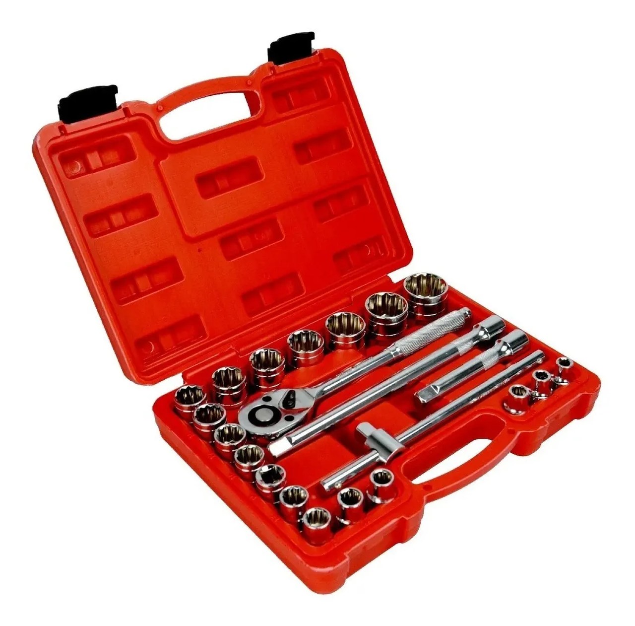 JOGO DE SOQUETES MANUAIS EM A&Ccedil;O CONTENDO 22 PECAS