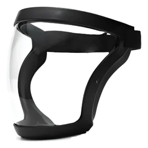 MASCARA FACIAL DE PROTECAO ANTI-EMBACANTE FEITA EM MATERIAL DE PLASTICO COM QUADRO EM SILICONE, RESPIRAVEL, COM FILTRO CARVAO ATIVADO, POSSUI FAIXA AJUSTAVEL DE POLIESTER