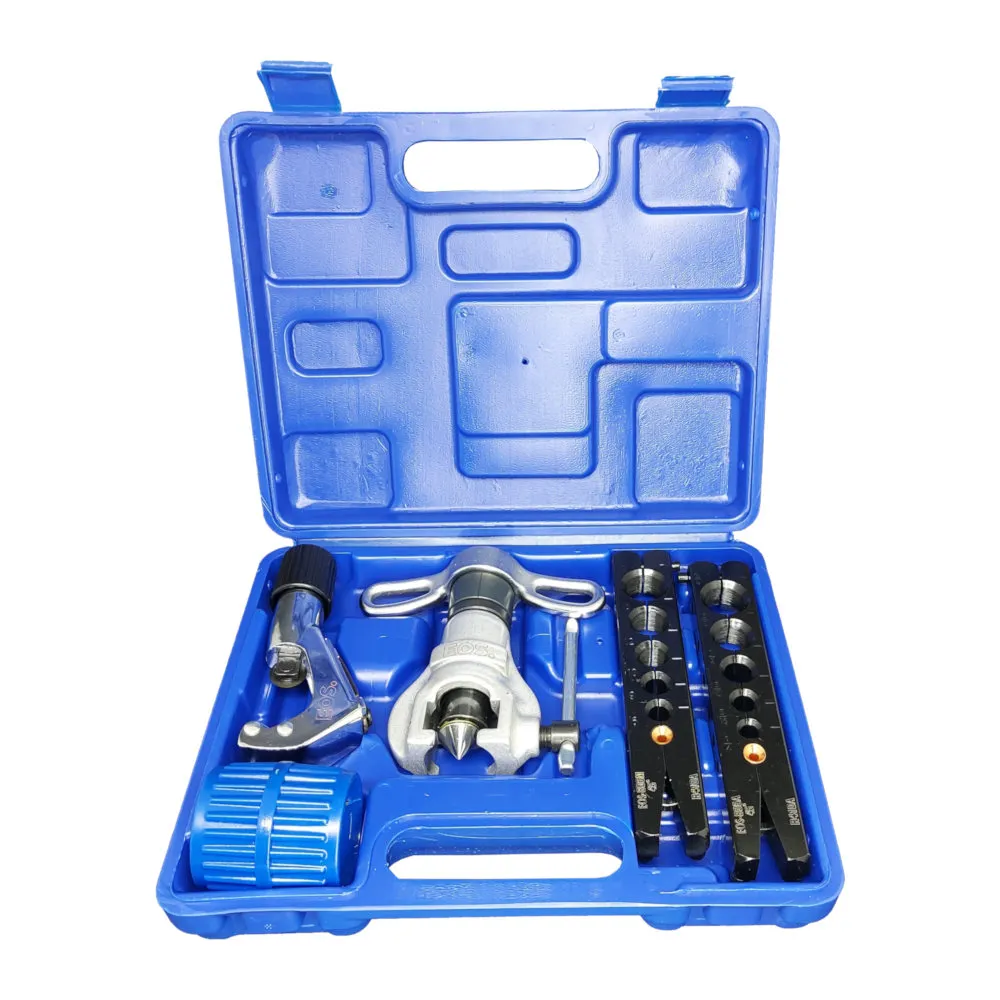 KIT FLAGELADOR EXCÊNTRICO COM CATRACA PARA TUBOS, ACOMPANHADO DE CORTADOR E ALARGADOR