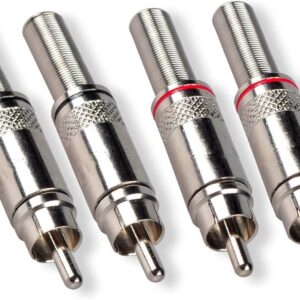 KIT CONECTORES RCA MACHO PARA &Aacute;UDIO E V&Iacute;DEO, FABRICADOS EM METAL COM REVESTIMENTO NIQUELADO ANTICORROS&Atilde;O