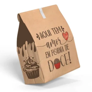 SACO PARA PARA EMBALAGEM DE ALIMENTO (BOLO) EM PAPEL CARTÃO
