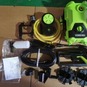 LAVADORA DE ALTA PRESSAO COM FUNCIONAMENTO ELETRICO E VOLTAGEM DE 127V, PRESSAO DE AGUA 2000 PSI E VAZAO DE 1.2 GPM, POTENCIA 1400W. CORPO EM PLASTICO E CABECA EM ALUMINIO. ACOMPANHA 1 PULVERIZADOR DE AGUA, 1 BOCAL DE PULVERIZAZAO, 1 MANGUEIRA DE ENTRADA DE 1.8 METROS, 1 MANGUEIRA DE SAIDA DE 10 METROS, 1 CANHAO DE ESPUMA, 4 BICOS DE PULVERIZACAO, 1 ADAPTADOR DE JARDIM E 2 CONECTORES DE TORNEIRA DE ENGATE RAPIDO E MANUAL DE INSTRUCOES