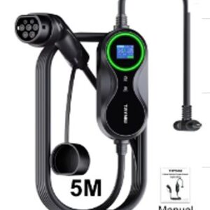 CARREGADOR PORTATIL PARA VEICULO ELETRICO COM CONECTOR TIPO 2 POTENCIA DE 3,5 KW CORRENTE AJUSTAVEL ATE 16 A CABO DE 5 METROS COM PROTECAO IP66 COMPATIVEL COM PADRAO IEC INDICADO PARA RECARGA DE AUTOMOVEIS ELETRICOS