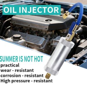 INJETOR DE OLEO PARA MOTOR AUTOMOTIVO, CONFECCIONADO EM METAL, UTILIZADO PARA INTRODUCAO E TRANSFERENCIA DE OLEO NO SISTEMA DO MOTOR, COM MANGUEIRA FLEXIVEL PARA APLICACAO, RESISTENTE A ALTA TEMPERATURA E CORROSAO.