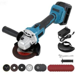 ESMERILHADEIRA ANGULAR PORTATIL COM FUNCIONAMENTO A BATERIA, 850W DE POTENCIA, ATE 10000RPM E 3 VELOCIDADES, ACOMPANHA ALCA LATERAL, 2 BATERIAS 1500 MAH, RECARREGADOR, CHAVE DE MONTAGEM, DISCO DE CORTE, LAMINA DE SERRA CIRCULAR, DISCO DE LIXA, LAMINA DE PERSIANA, BANDEJA DE AREIA AUTOADESIVA, 3 LAMINAS DE CORTE, 10 FOLHAS DE LIXA E 1 MANUAL DE INSTRUCOES, MARCA DOBEVI