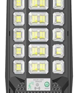 LUMINARIA SOLAR COM LUZ DE LED PARA ILUMINACAO EXTERNA, FABRICADA EM PLASTICO, COM PAINEL SOLAR E BATERIA RECARREGAVEL. TENSAO: 3.2V. POTENCIA: 6W.