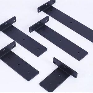 SUPORTE METALICO TIPO MAO FRANCESA, EM FORMATO L, COM FUROS PARA FIXACAO, UTILIZADO PARA INSTALACAO DE PRATELEIRAS OU ESTRUTURAS EM PAREDE